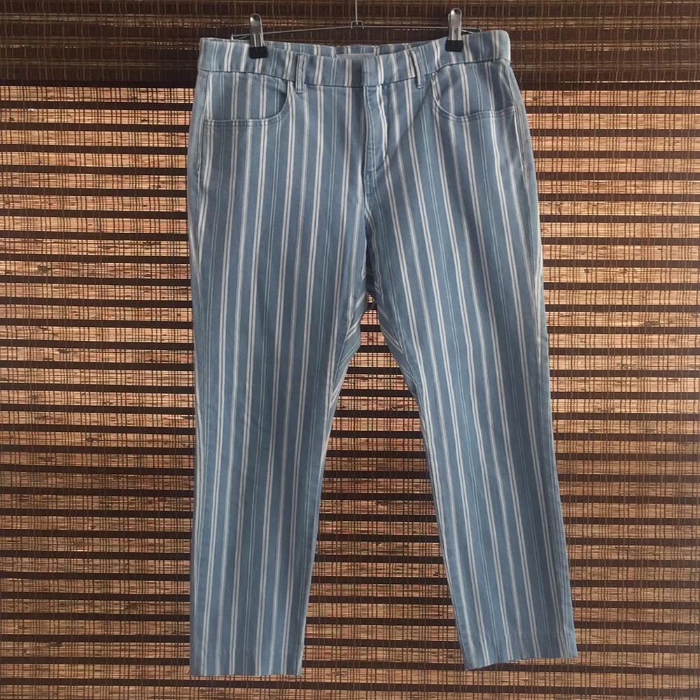 Loft Modern Skinny Crop Striped Pants